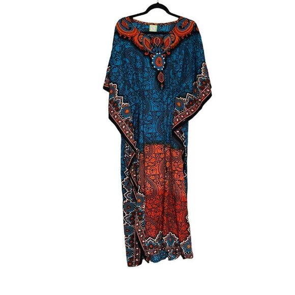CAROL’S COLLECTION One Size Fits Most Orange & Black Kimono - Picture 1 of 9